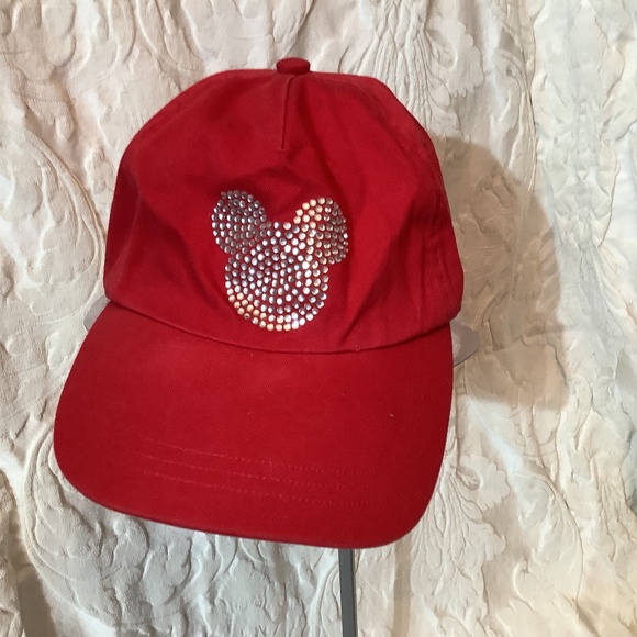 Disney Accessories Adult Red Disney Mickey Sequin Ball Cap Hat